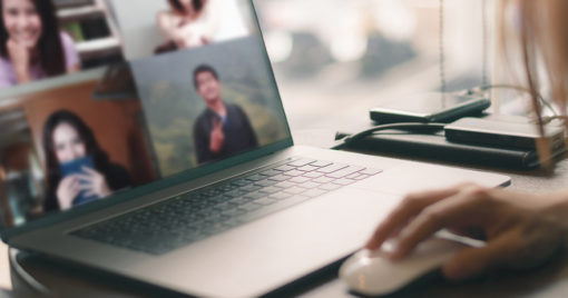 Videokonference on a laptop
