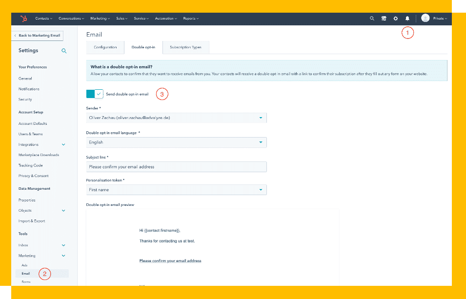 Hubspot double-opt-in for basic accounts